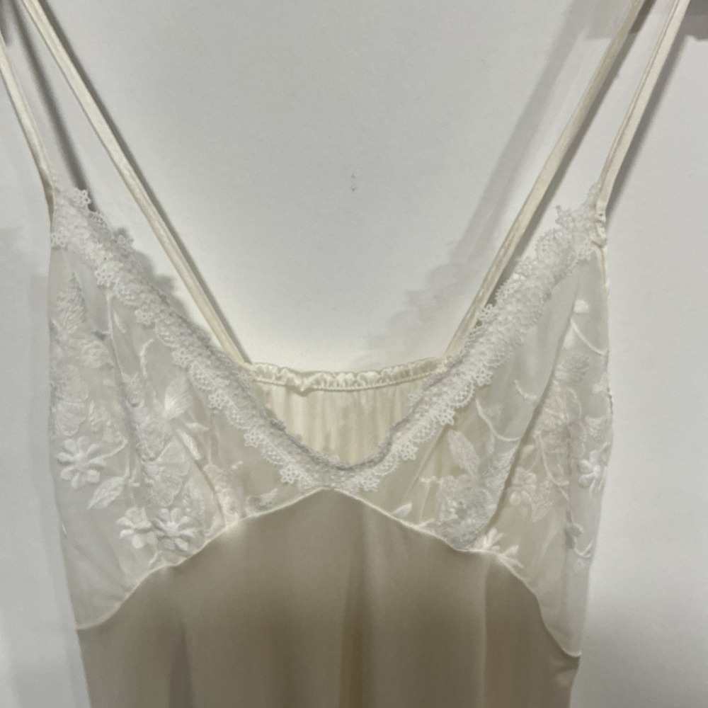 Vtg Unbranded Bridal Peignoir Set Ivory Nylon Lace Chiffon Size Small - Picture 9 of 15